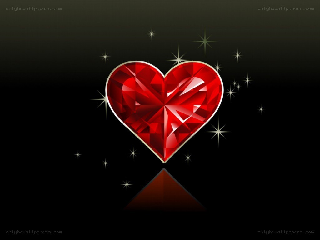 red gemstone heart with stars