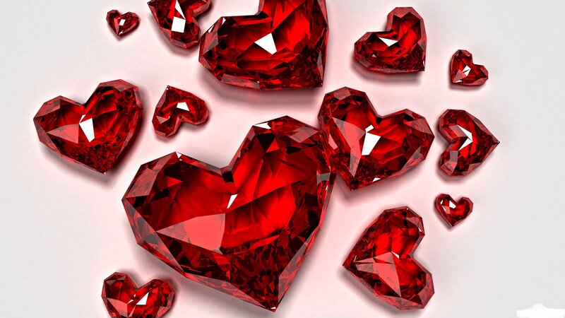Red Gemstone Hearts — Calm