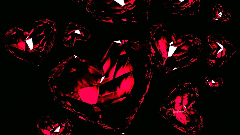 Red Gemstone Hearts — Dramatic
