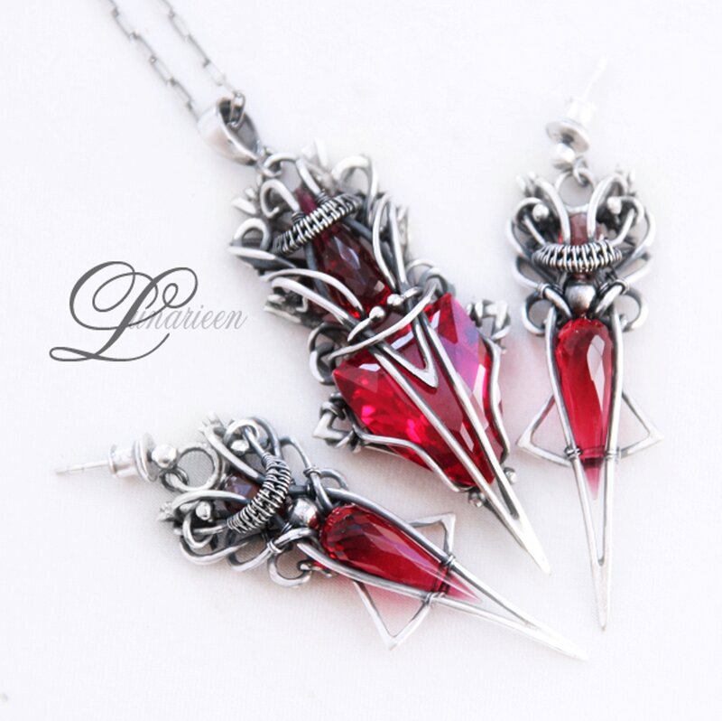 Red Gemstone Jewelry Set
