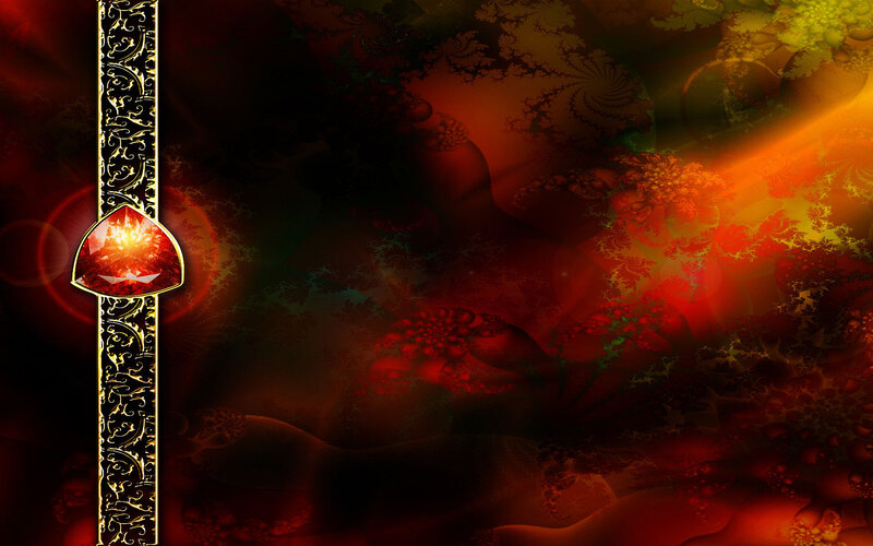 Red Gemstone on Ornate Frame