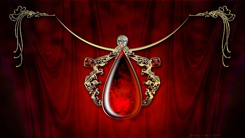 Red gemstone pendant necklace