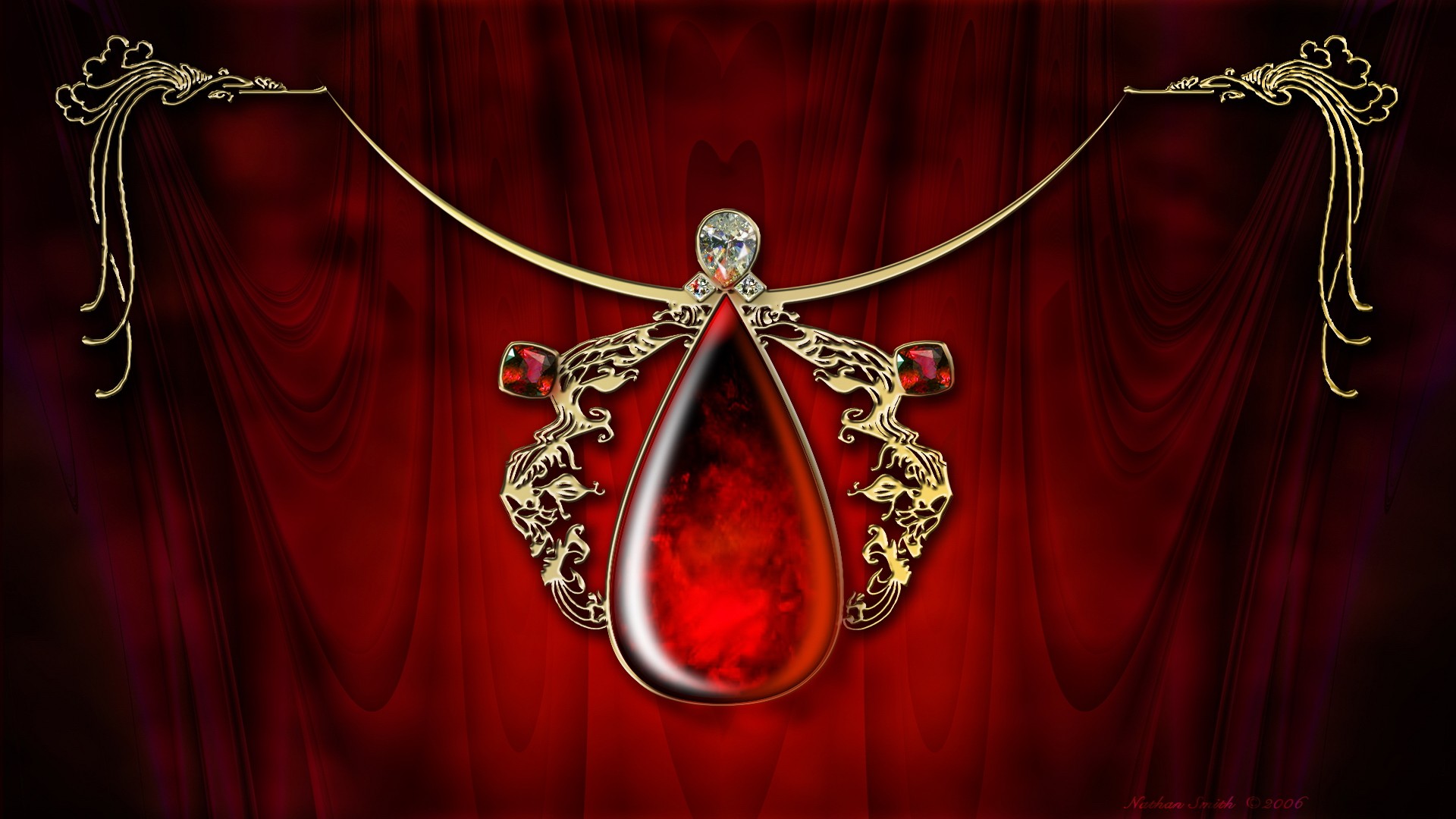 Red gemstone pendant necklace