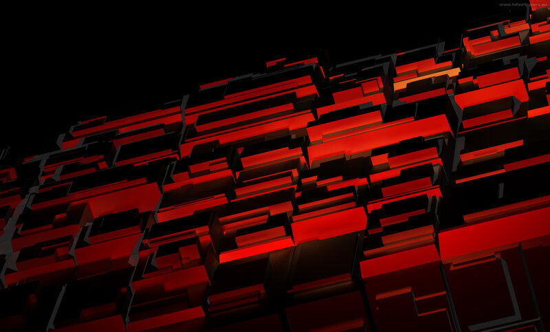 Red Geometric Blocks — Dark
