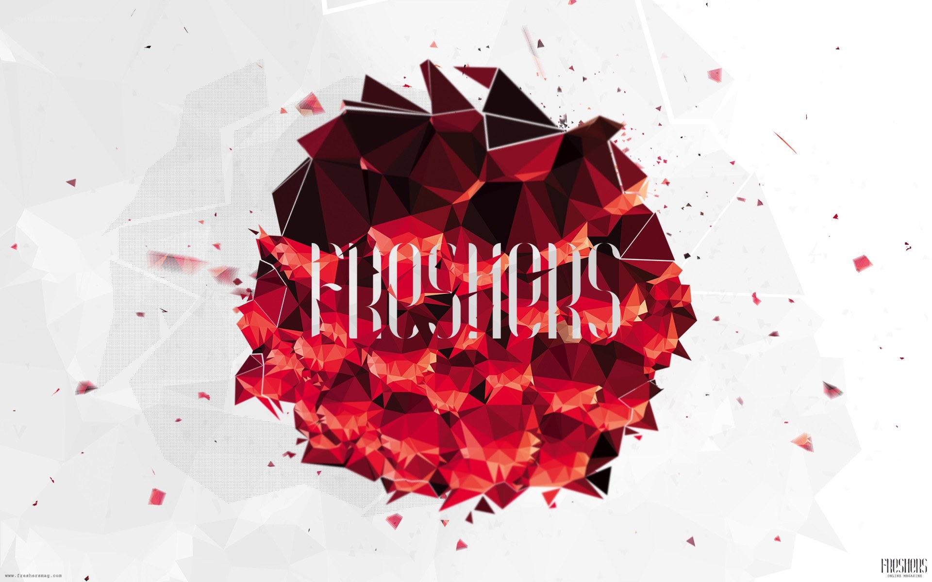 Red geometric explosion design
