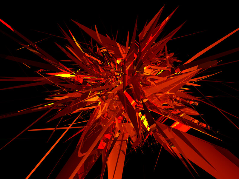 Red Geometric Explosion — Intense