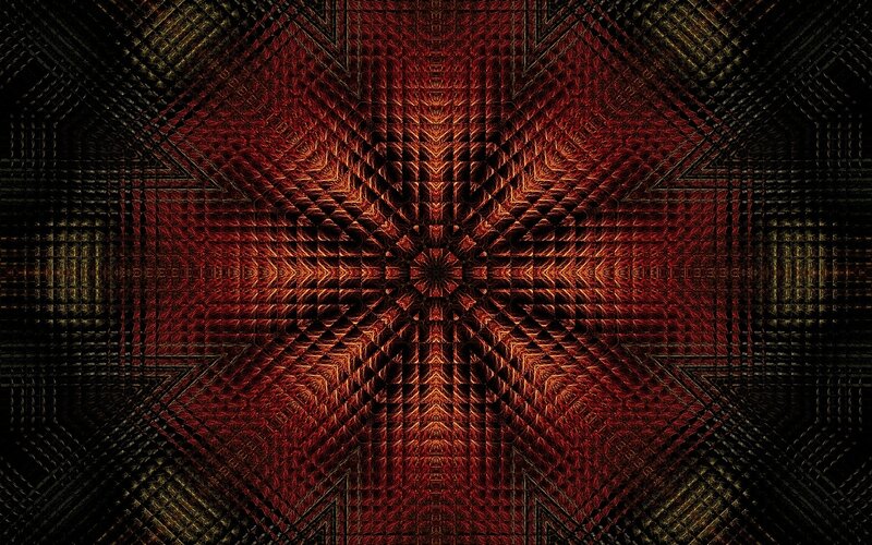 Red Geometric Fractal Pattern — Dramatic