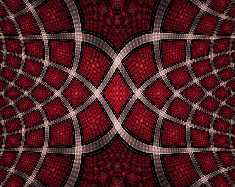 red geometric fractal pattern
