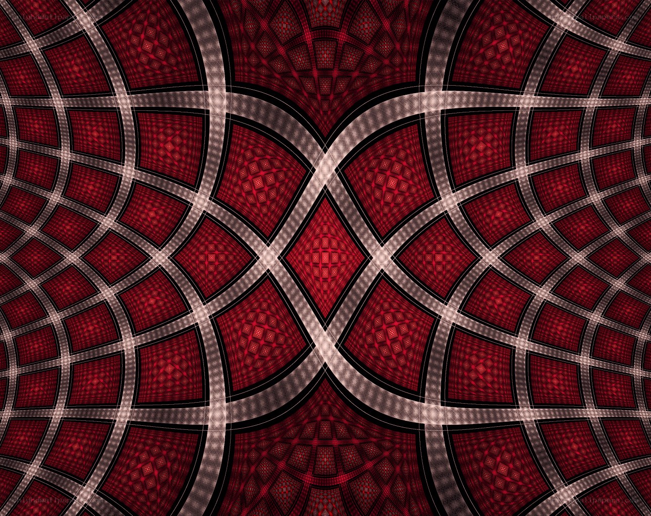 red geometric fractal pattern