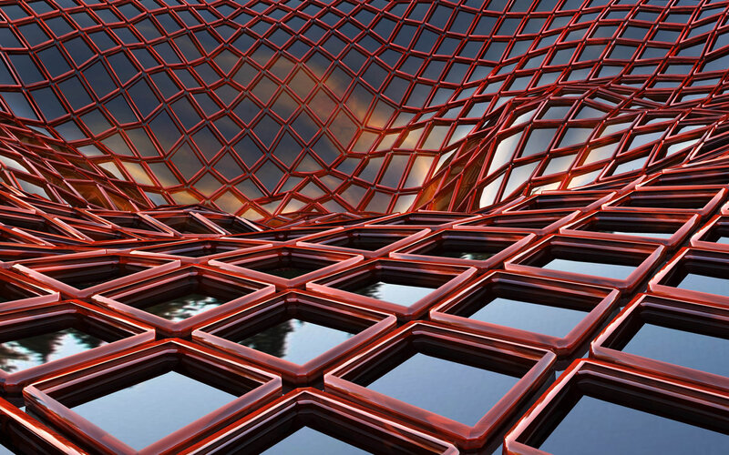 Red Geometric Lattice Structure