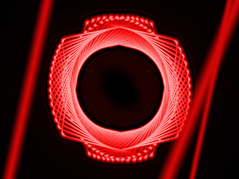 red geometric light pattern