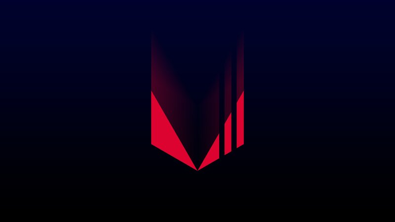 Red Geometric Logo — Dark