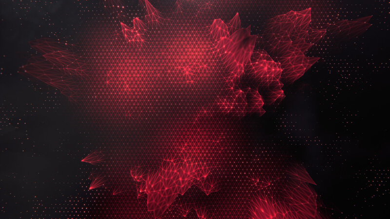Red Geometric Mesh