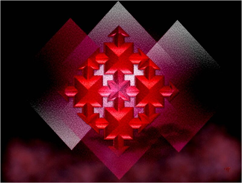 Red Geometric Pattern — Abstract