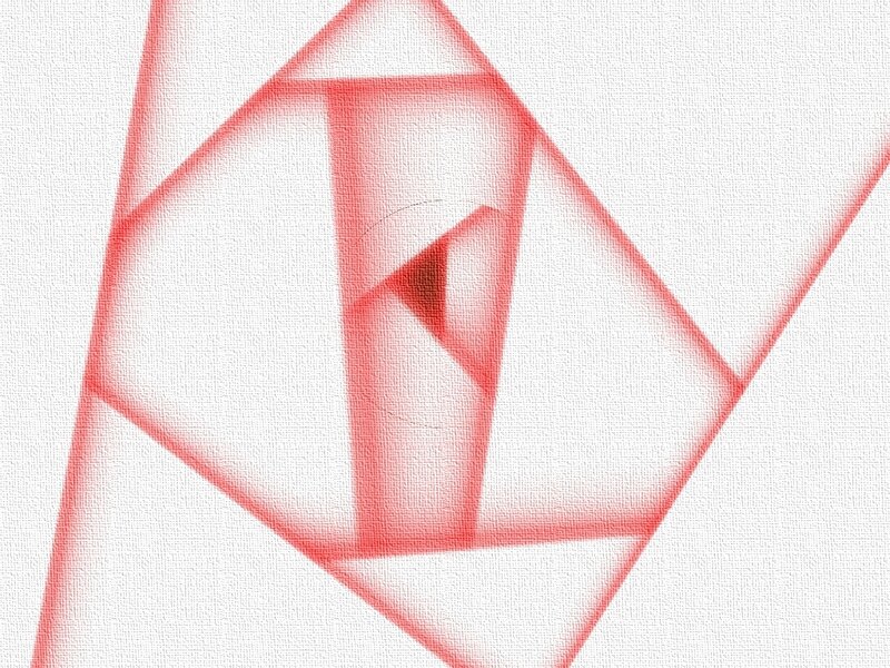 Red geometric pattern on white