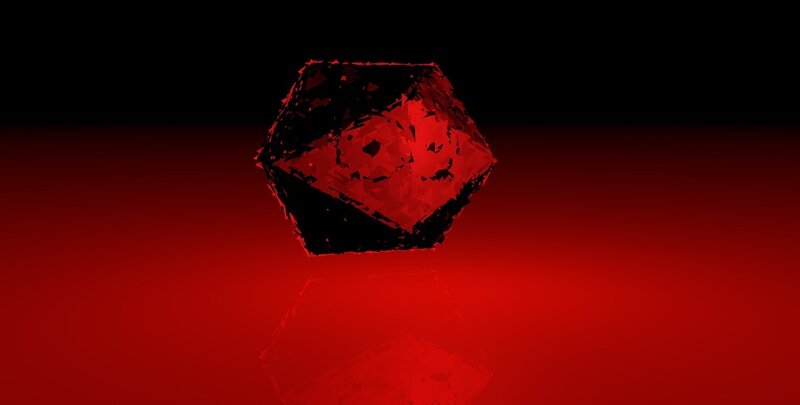 Red Geometric Shape — Dramatic, 3d Render