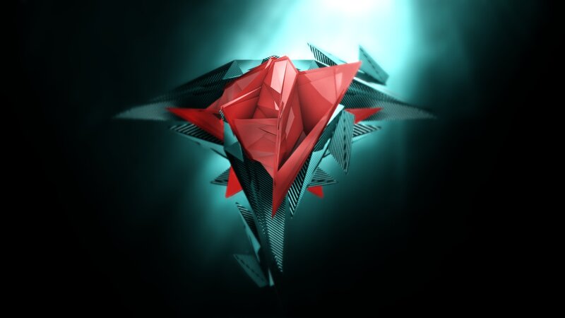 Red Geometric Shape — Dramatic