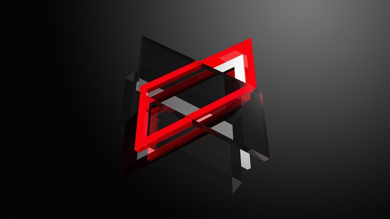 Red Geometric Shape — Minimalist, 3d Render, Black Background