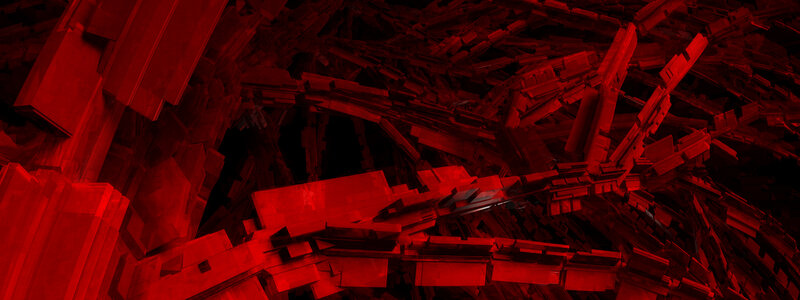Red Geometric Shapes — Dark, 3d Render
