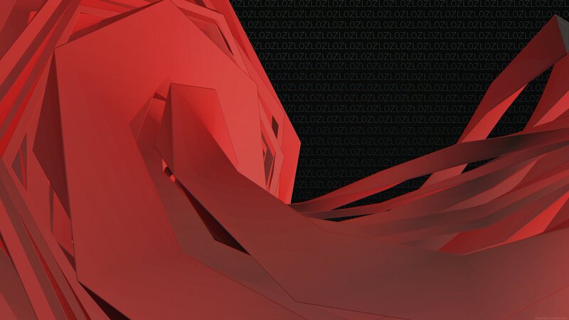 Red Geometric Shapes — Dramatic, Digital Art