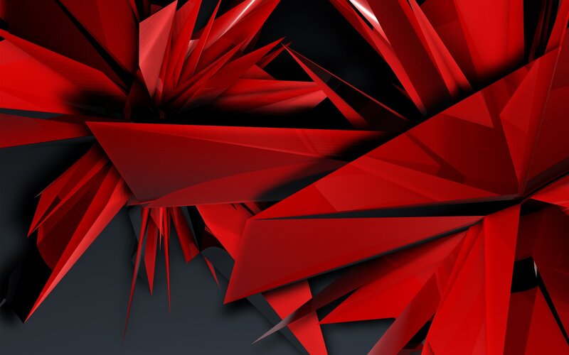 Red Geometric Shapes — Dynamic, 3d Render