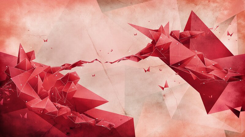 Red Geometric Shapes — Dynamic, Abstract