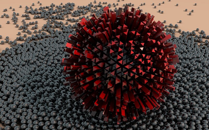 Red Geometric Sphere