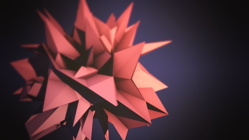 Red Geometric Spiky Shape