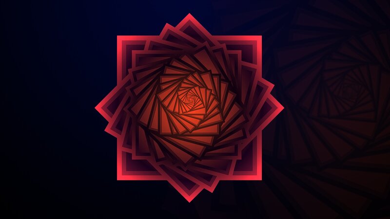 Red Geometric Spiral