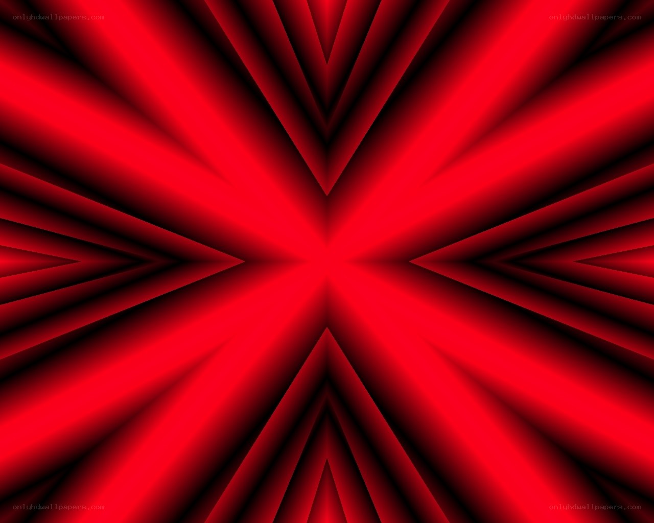 red geometric starburst pattern