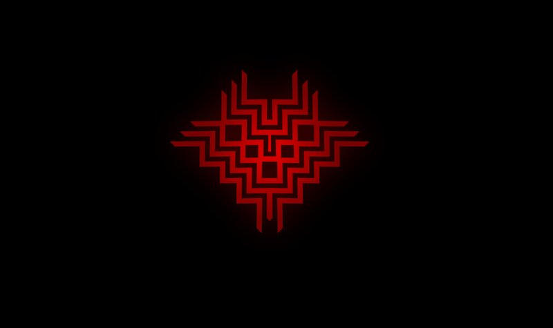 Red Geometric Symbol — Dark