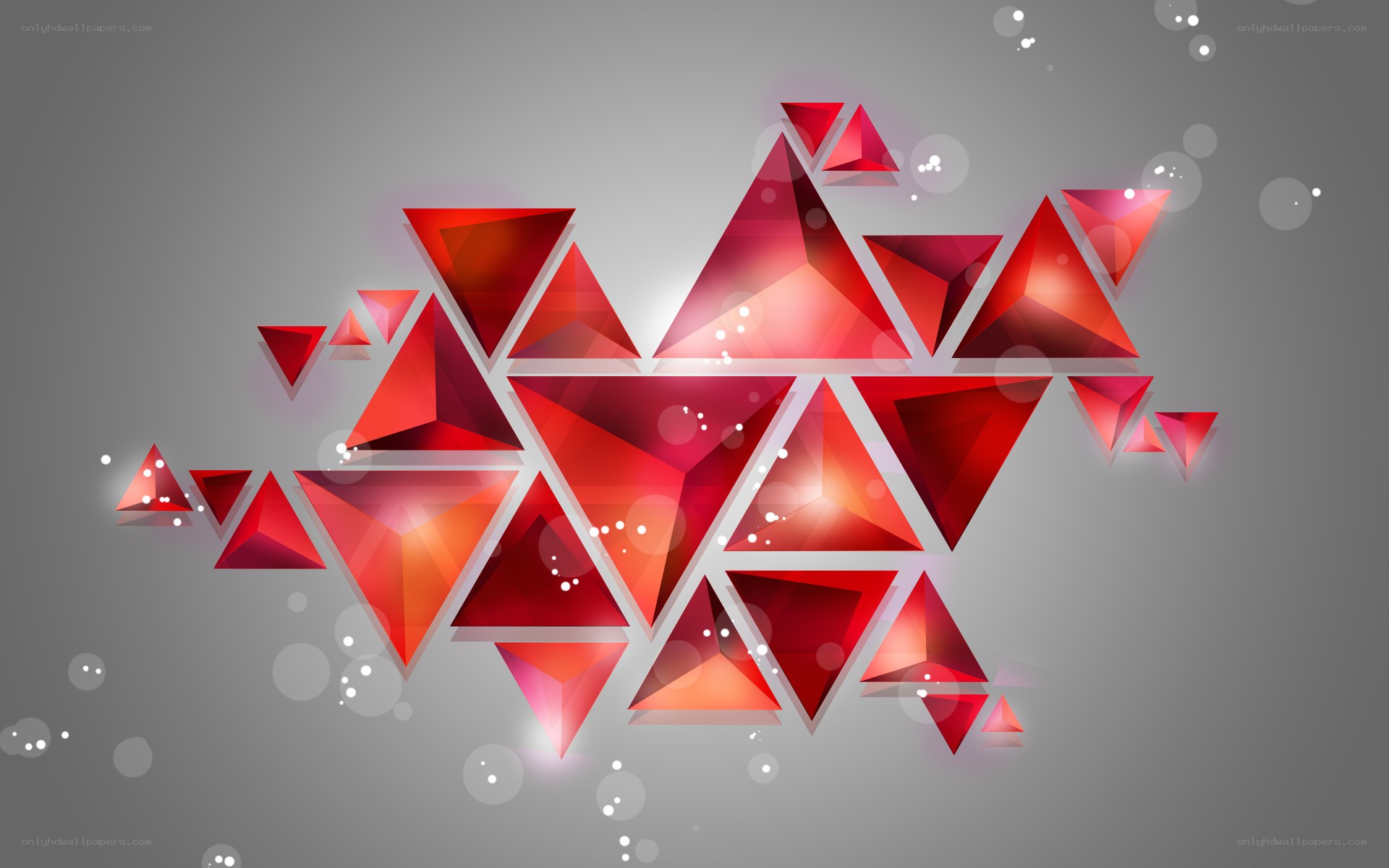 Red geometric triangle design