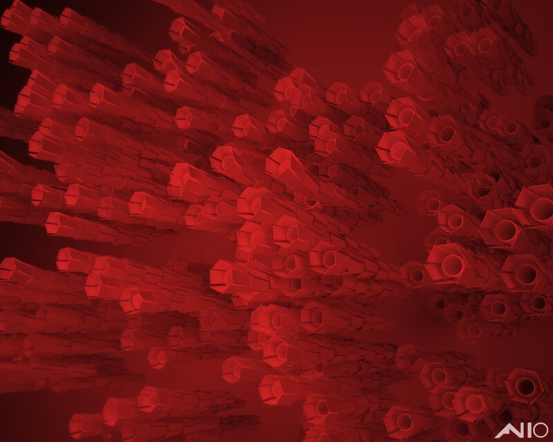 Red Geometric Tubes