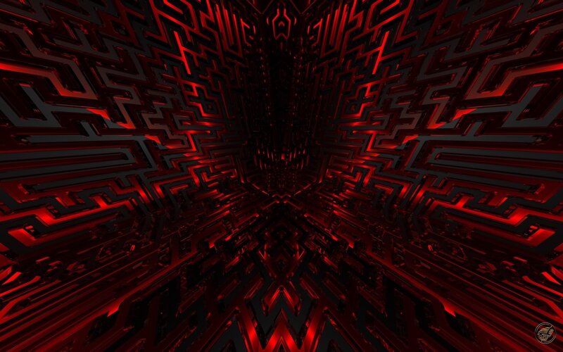 Red geometric tunnel