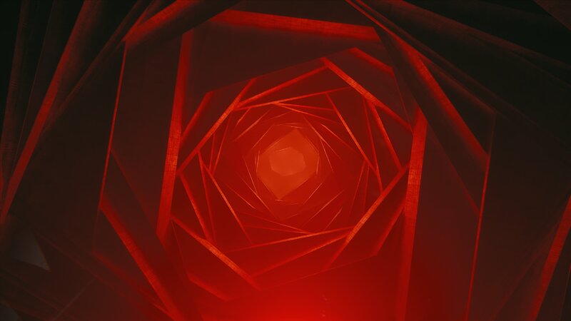 Red Geometric Tunnel — Dark, 3d Render