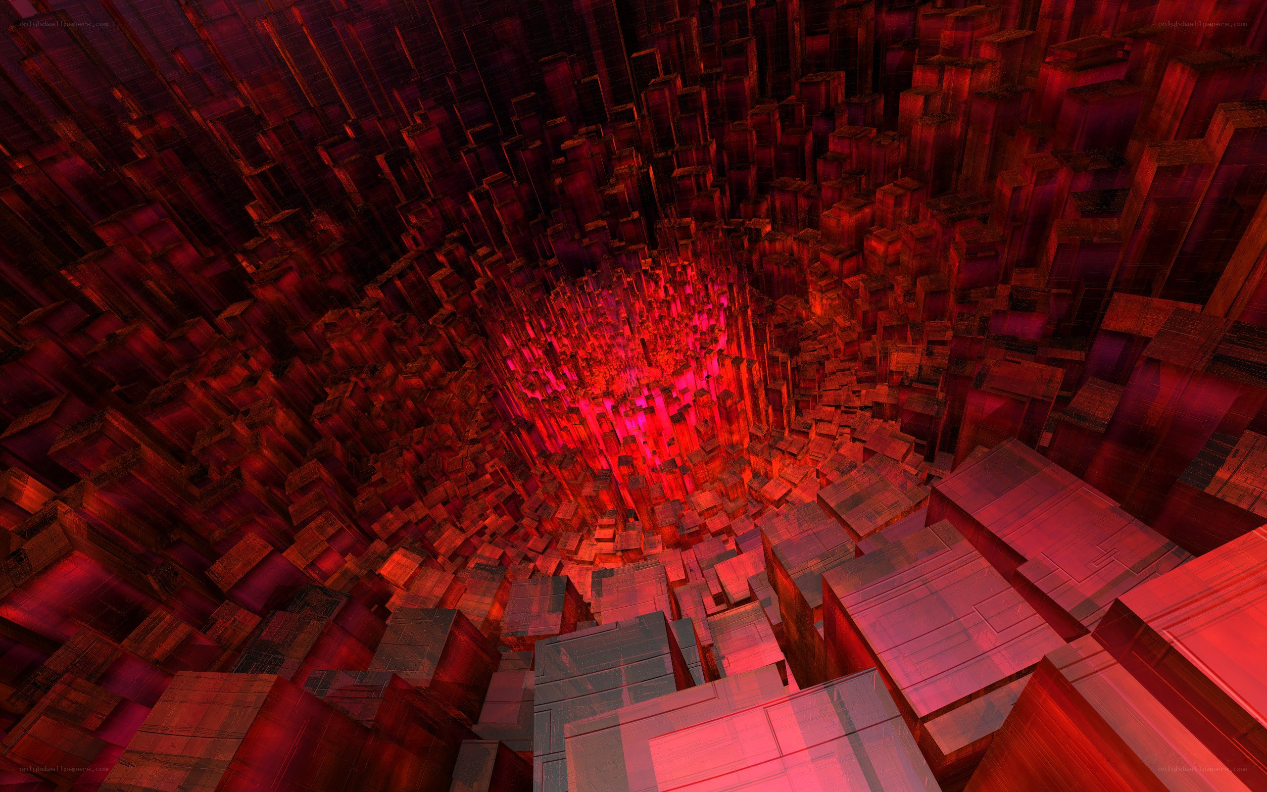 Red geometric tunnel