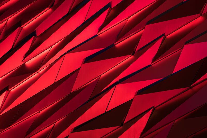 Red Geometric Wall Panels
