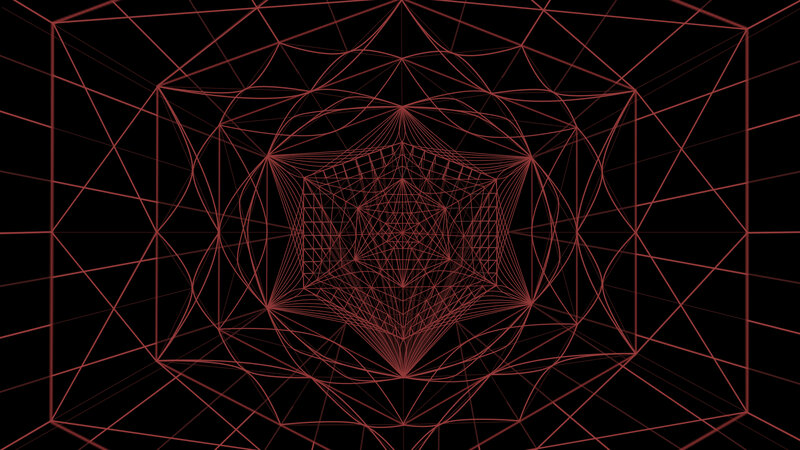 Red Geometric Wireframe