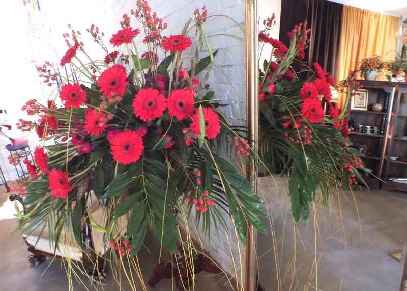 Red Gerbera Daisy Arrangement