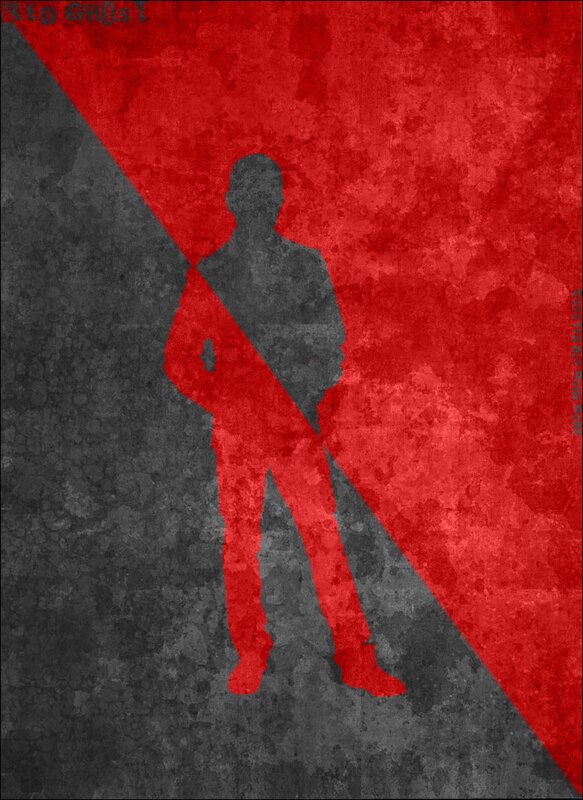 Red Ghost silhouette poster