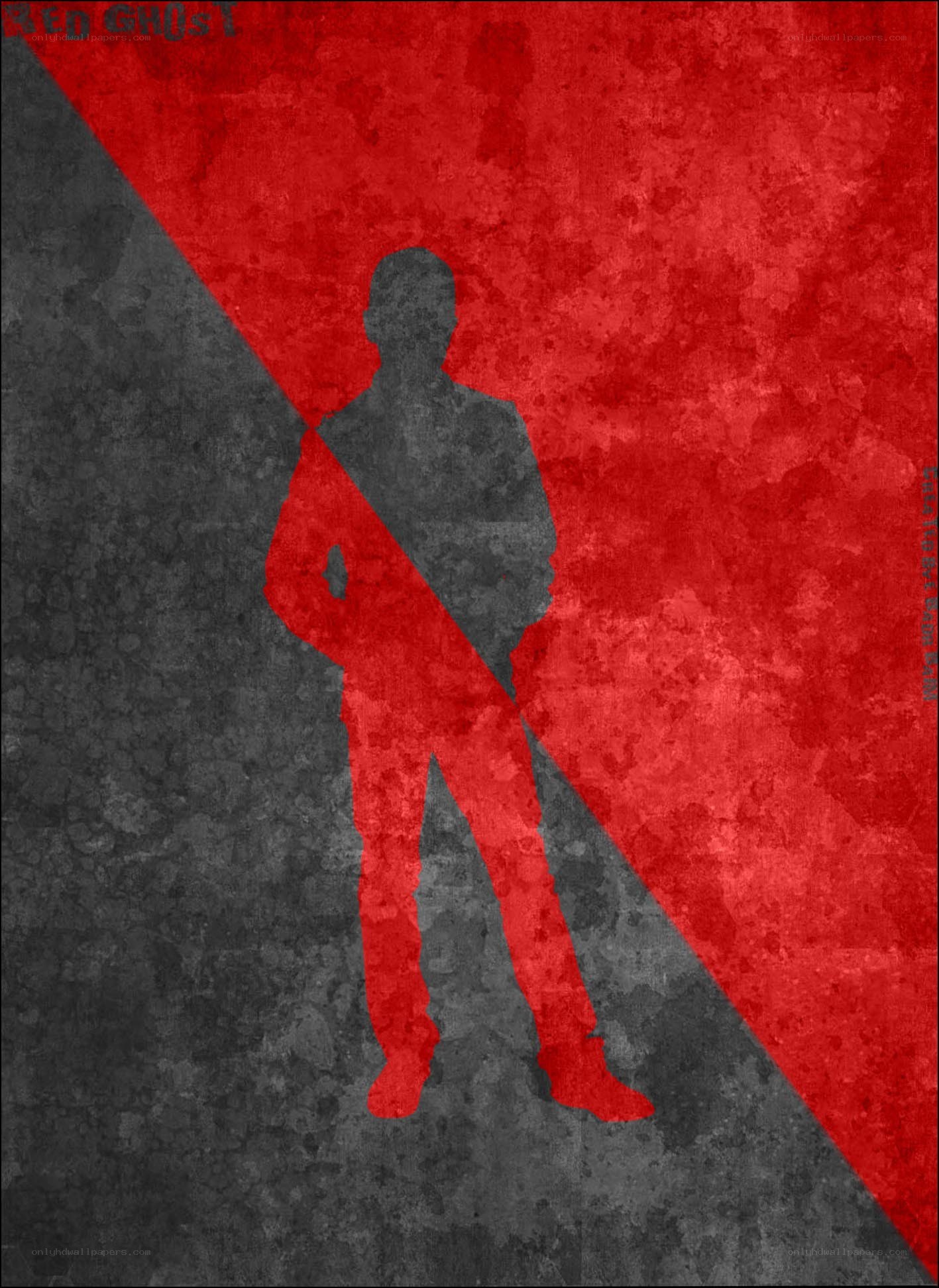 Red Ghost silhouette poster