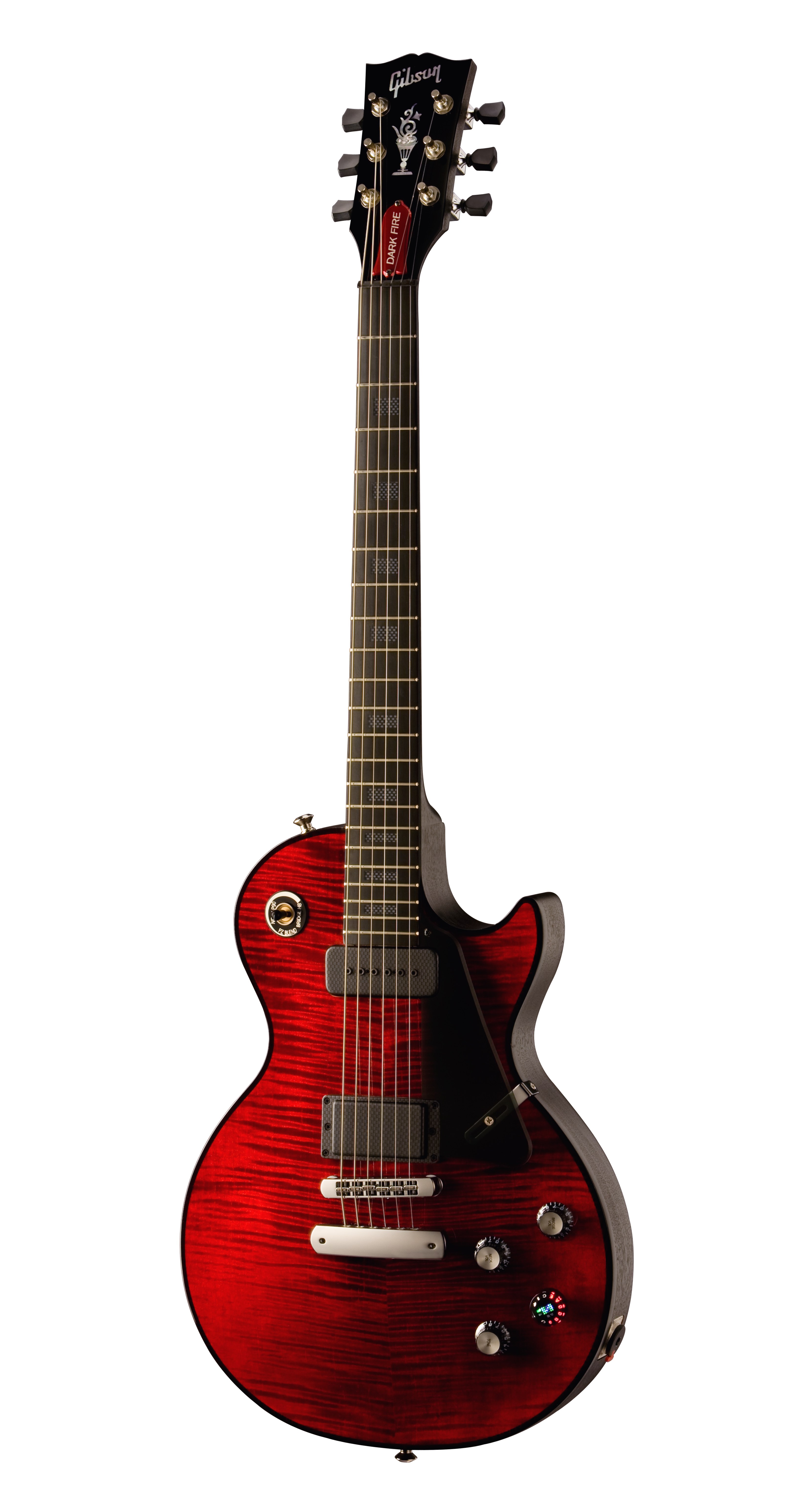 Red Gibson electric guitar
