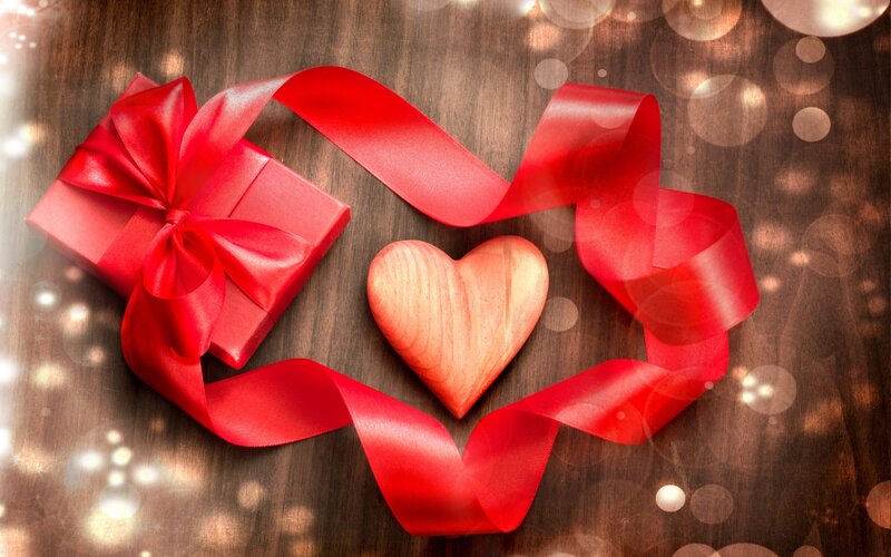 Red Gift Box and Heart