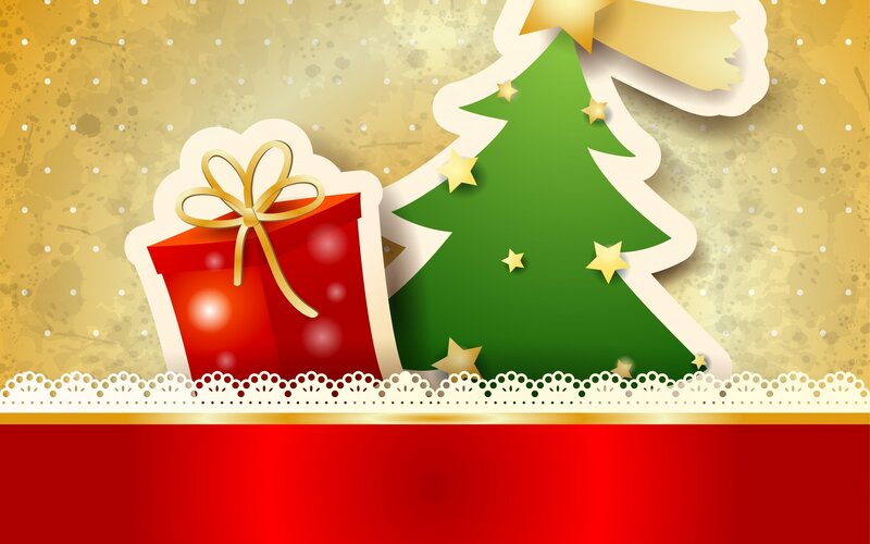 Red Gift Box and Tree