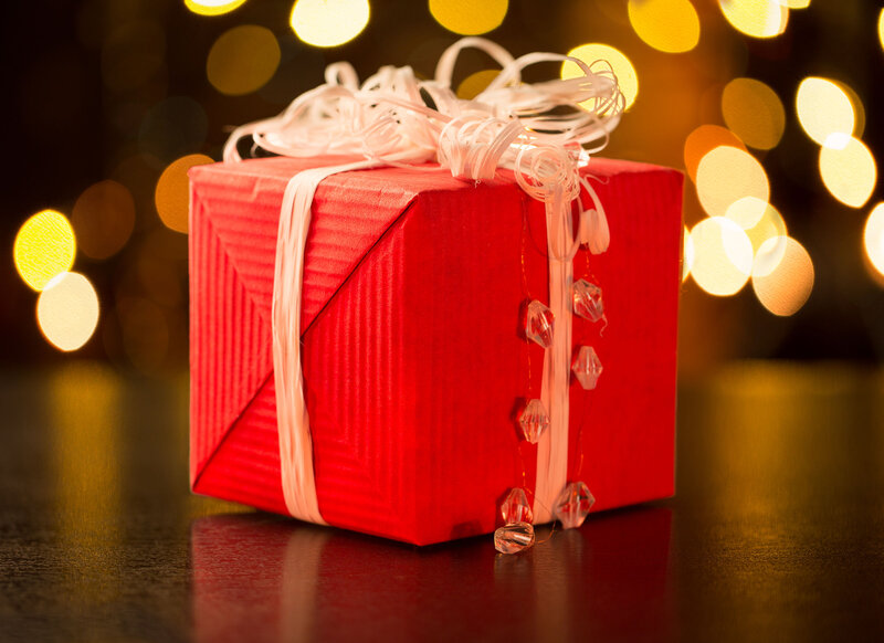 Red Gift Box — Festive, Night