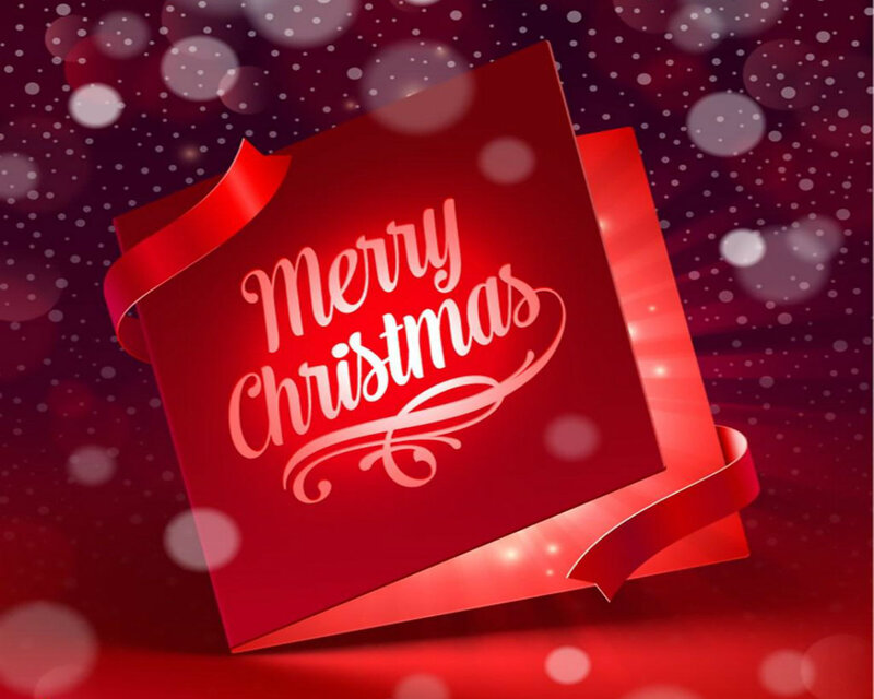 Red Gift Box — Festive, Winter, Digital Art, Ribbon