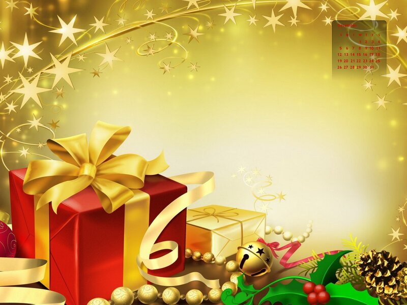 Red Gift Box with Bow — Gold