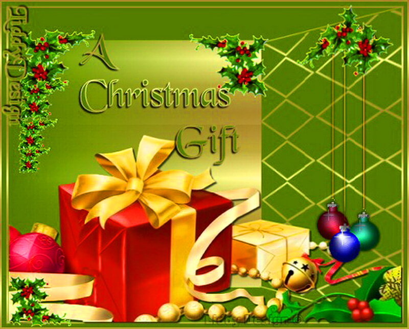 Red Gift Box with Bow — Green