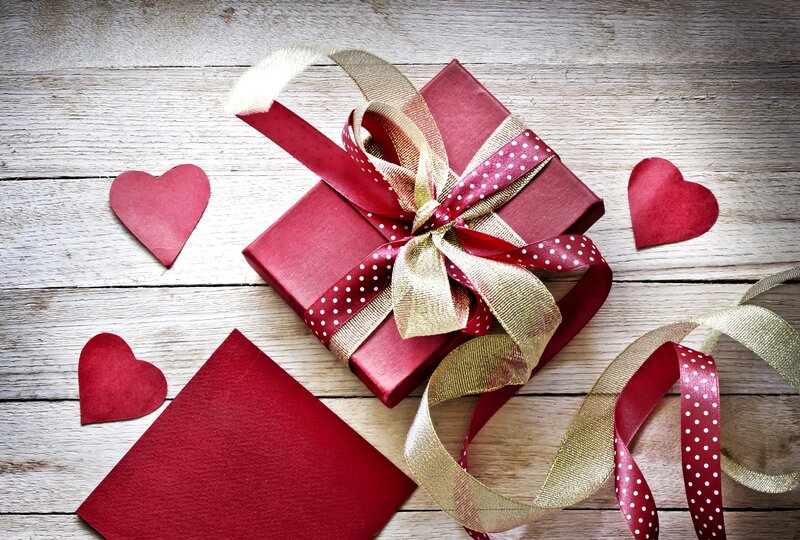 Red Gift Box with Ribbons