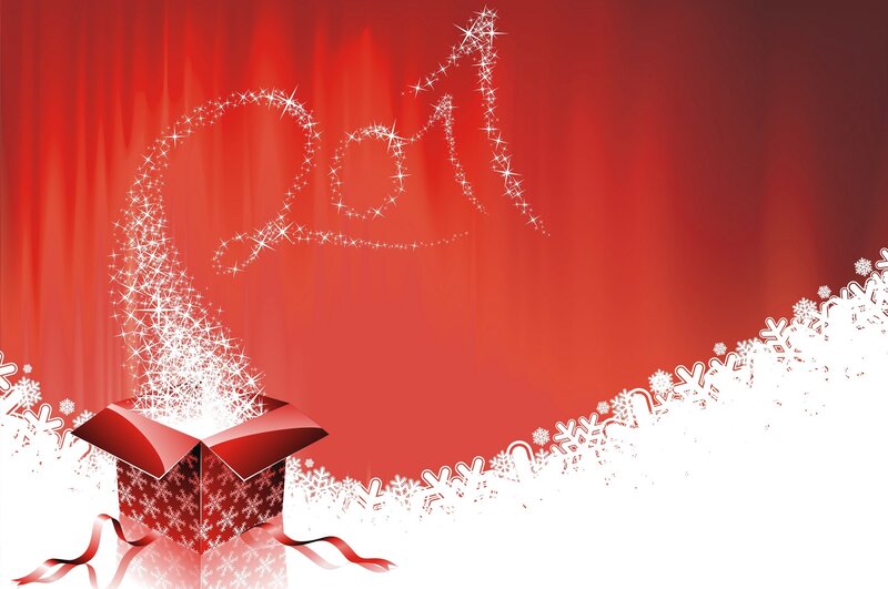 Red Gift Box with Sparkles